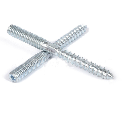 De houten Draadhanger leidde Self-Tapping Machinebouten Zonne het Opzetten Noot Ingepaste Dubbele Hoofdschroefbout Met twee uiteinden