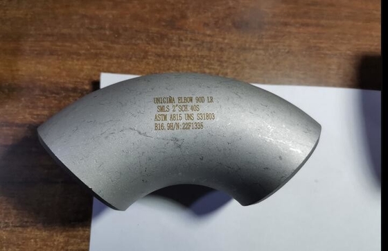 Naadloze van de de Lengtestraal van het Uiteindelassen 90° Elleboog 6“ sch-40 ASTM A815 UNS S31803