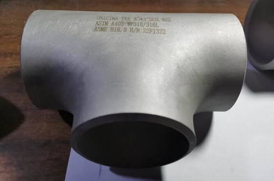 Recht T-stuk 3“ * 3“ sch-XS ASTM A403-WP316/316L ASME B16.9 naadloos van het Uiteindelassen
