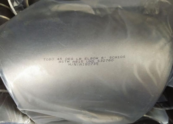 ASME B16.5 SCH 10S Ø 10“ KROMME 45 DUPLEX DE PIJPelleboog VAN ASTM A815 GR. S32750 B16.19